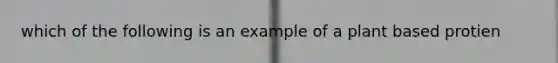 which of the following is an example of a plant based protien