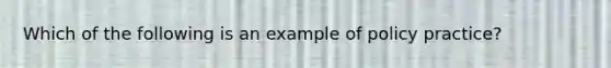 Which of the following is an example of policy practice?