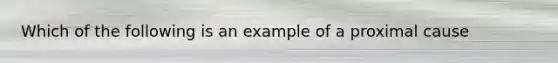 Which of the following is an example of a proximal cause