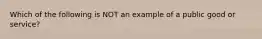 Which of the following is NOT an example of a public good or service?