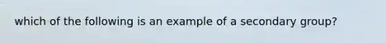 which of the following is an example of a secondary group?