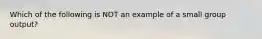 Which of the following is NOT an example of a small group output?