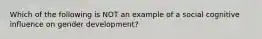 Which of the following is NOT an example of a social cognitive influence on gender development?