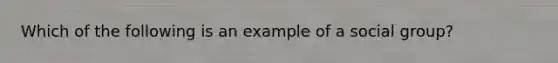 Which of the following is an example of a social group?