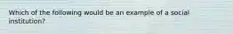 Which of the following would be an example of a social institution?