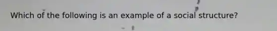 Which of the following is an example of a social structure?