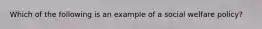 Which of the following is an example of a social welfare policy?