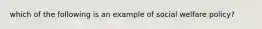 which of the following is an example of social welfare policy?