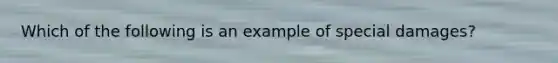 Which of the following is an example of special damages?