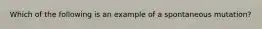 Which of the following is an example of a spontaneous mutation?