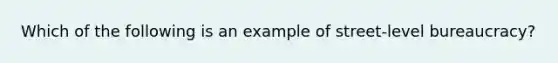 Which of the following is an example of street-level bureaucracy?