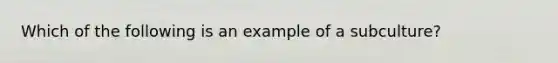 Which of the following is an example of a subculture?