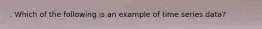 . Which of the following is an example of time series data?