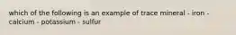 which of the following is an example of trace mineral - iron - calcium - potassium - sulfur