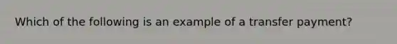 Which of the following is an example of a transfer payment?