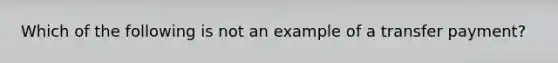 Which of the following is not an example of a transfer payment?