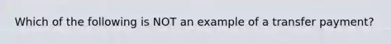 Which of the following is NOT an example of a transfer payment?