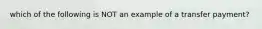 which of the following is NOT an example of a transfer payment?