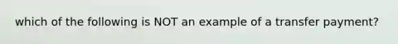 which of the following is NOT an example of a transfer payment?