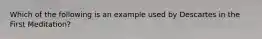 Which of the following is an example used by Descartes in the First Meditation?