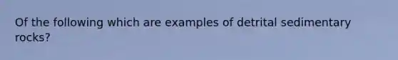 Of the following which are examples of detrital sedimentary rocks?