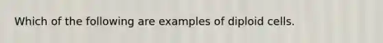 Which of the following are examples of diploid cells.