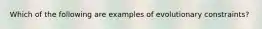 Which of the following are examples of evolutionary constraints?