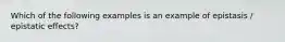 Which of the following examples is an example of epistasis / epistatic effects?