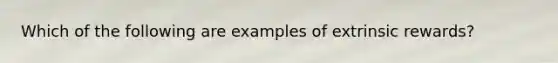 Which of the following are examples of extrinsic rewards?