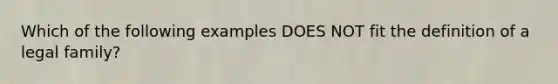 Which of the following examples DOES NOT fit the definition of a legal family?