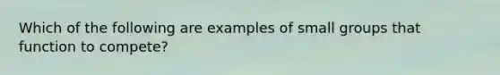 Which of the following are examples of small groups that function to compete?