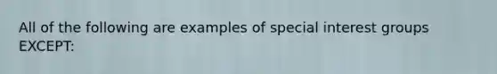 All of the following are examples of special interest groups EXCEPT: