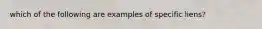 which of the following are examples of specific liens?