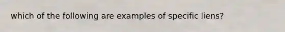 which of the following are examples of specific liens?