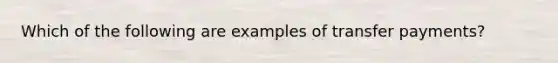 Which of the following are examples of transfer payments?