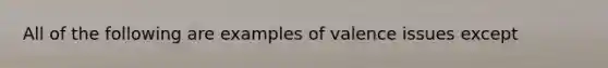 All of the following are examples of valence issues except