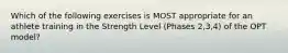 Which of the following exercises is MOST appropriate for an athlete training in the Strength Level (Phases 2,3,4) of the OPT model?