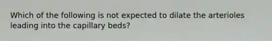 Which of the following is not expected to dilate the arterioles leading into the capillary beds?