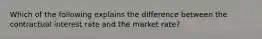 Which of the following explains the difference between the contractual interest rate and the market rate?