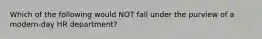 Which of the following would NOT fall under the purview of a modern-day HR department?