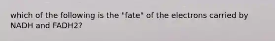 which of the following is the "fate" of the electrons carried by NADH and FADH2?