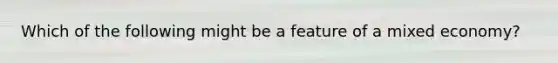 Which of the following might be a feature of a mixed economy?