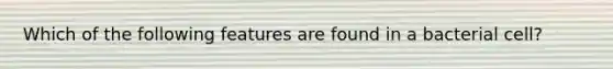 Which of the following features are found in a bacterial cell?