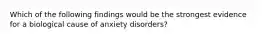 Which of the following findings would be the strongest evidence for a biological cause of anxiety disorders?