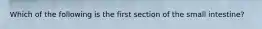 Which of the following is the first section of the small intestine?