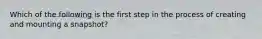 Which of the following is the first step in the process of creating and mounting a snapshot?
