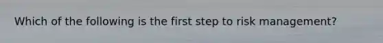 Which of the following is the first step to risk management?