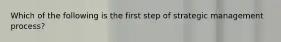 Which of the following is the first step of strategic management process?