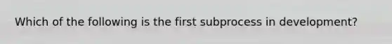 Which of the following is the first subprocess in development?