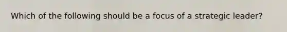 Which of the following should be a focus of a strategic leader?